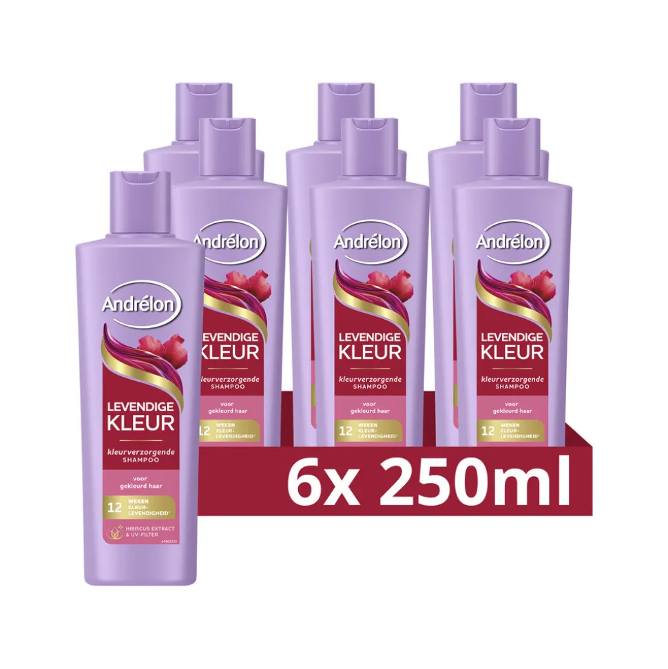 6x Andrélon Shampoo Levendige Kleur 250 ml