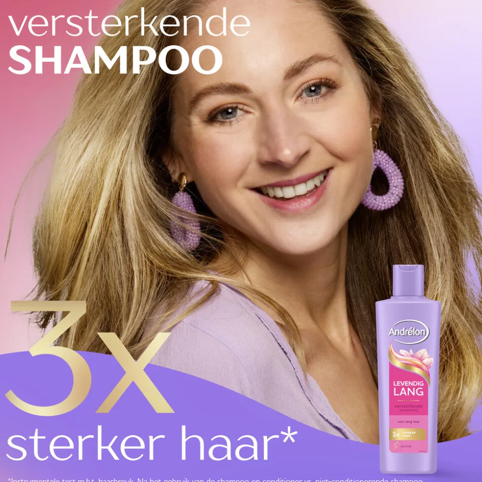 6x Andrélon Shampoo Levendig Lang 250 ml