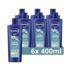 6x Andrélon Shampoo Marine Fresh For Men 400 ml