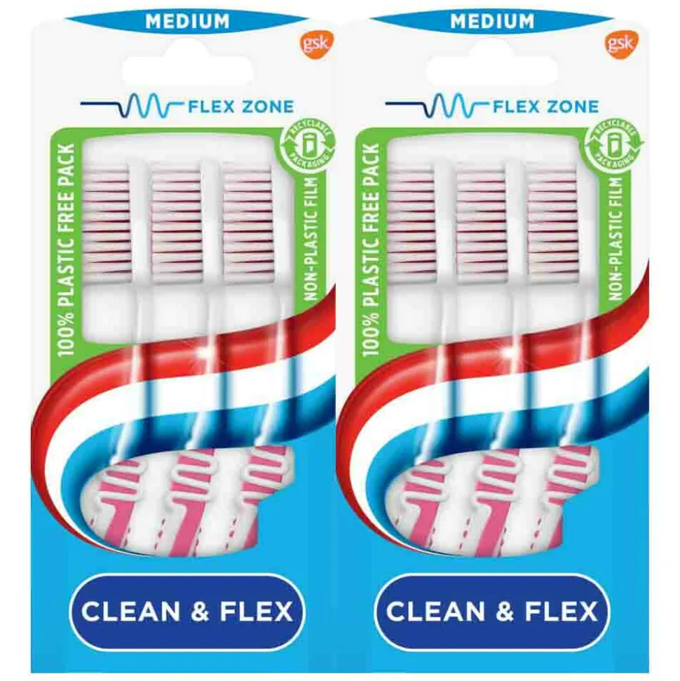 2x Aquafresh Tandenborstel Clean & Flex Hard 3 stuks