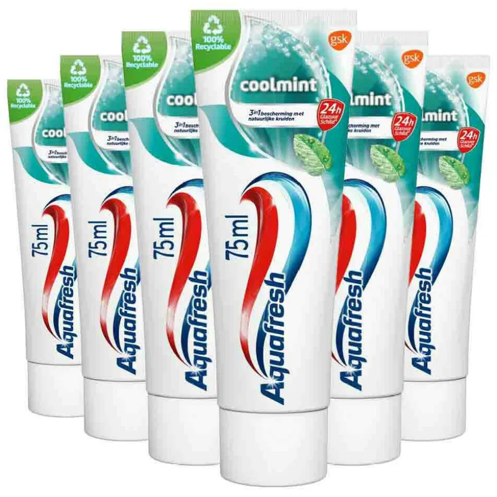 6x Aquafresh Tandpasta Coolmint 75 ml