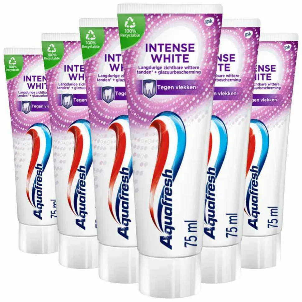 6x Aquafresh Tandpasta Intense White 75 ml