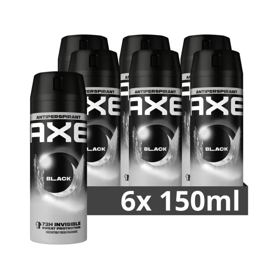 6x Axe Anti-Transpirant Spray Black 150 ml