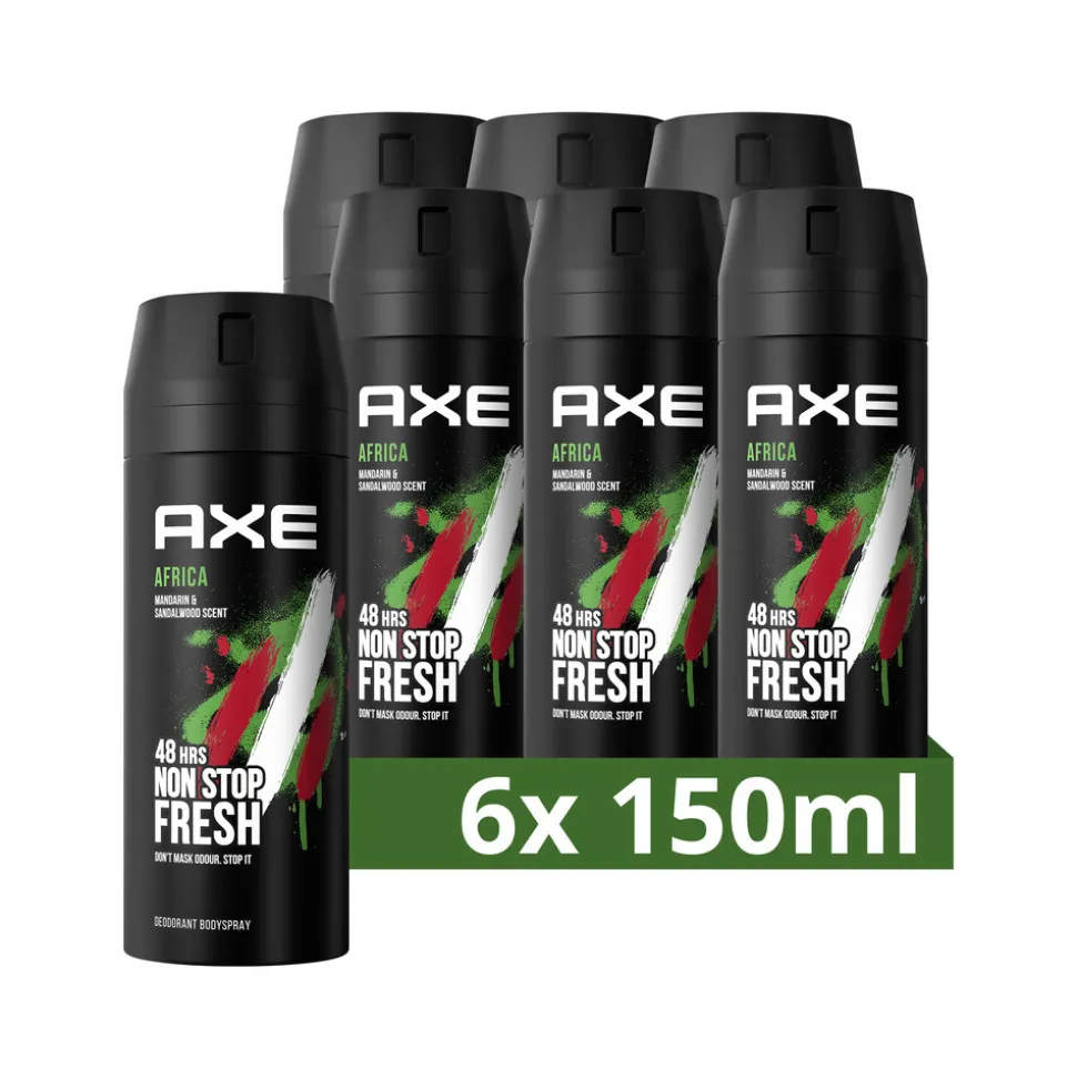 6x Axe Deodorant Bodyspray Africa 150 ml
