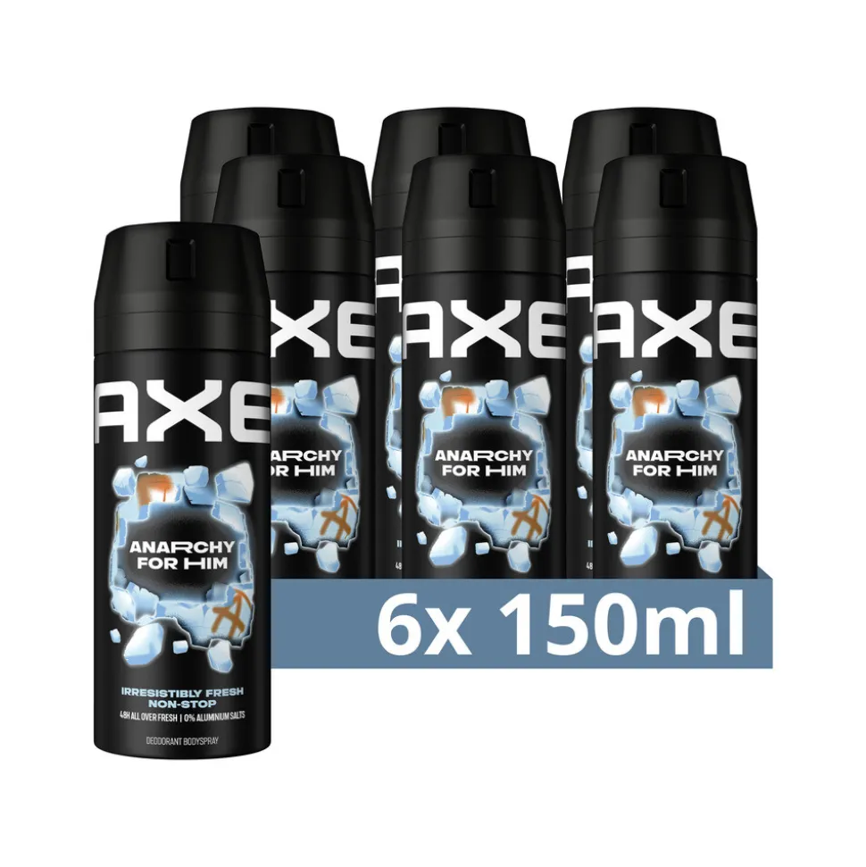 6x Axe Deodorant Bodyspray Anarchy for Him 150 ml