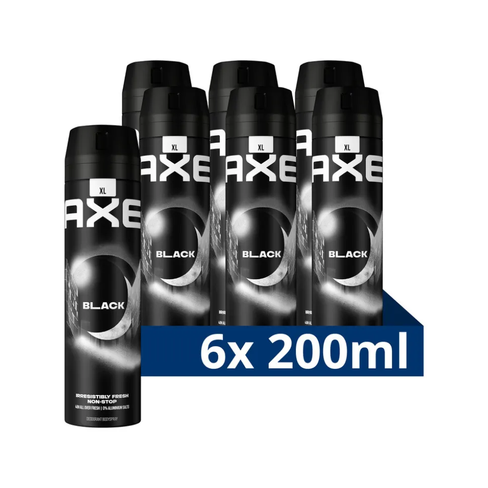 6x Axe Deodorant Bodyspray Black 200 ml