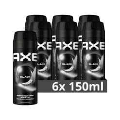 6x Axe Deodorant Bodyspray Black 150 ml