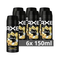 6x Axe Deodorant Bodyspray Gold 150 ml