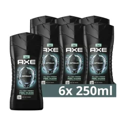 6x Axe 3-in-1 Douchegel Apollo 250 ml
