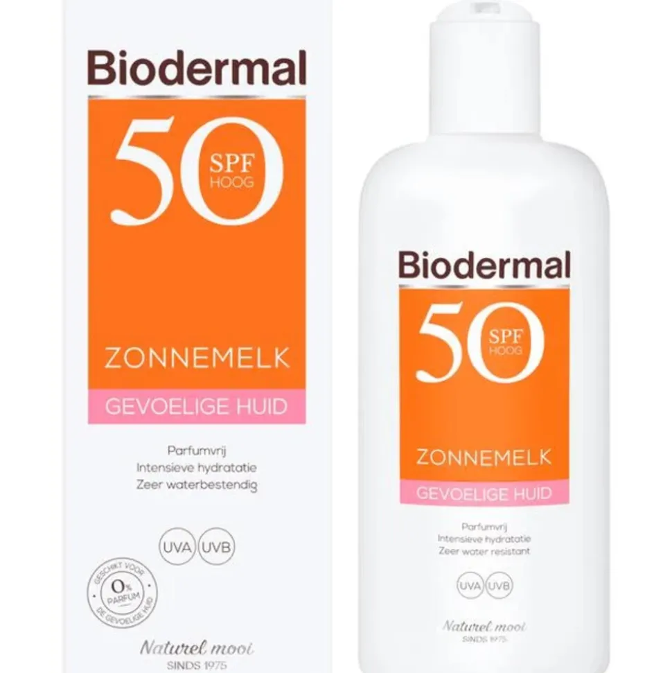 2x Biodermal Gevoelige Huid Zonnemelk SPF 50+ 200 ml