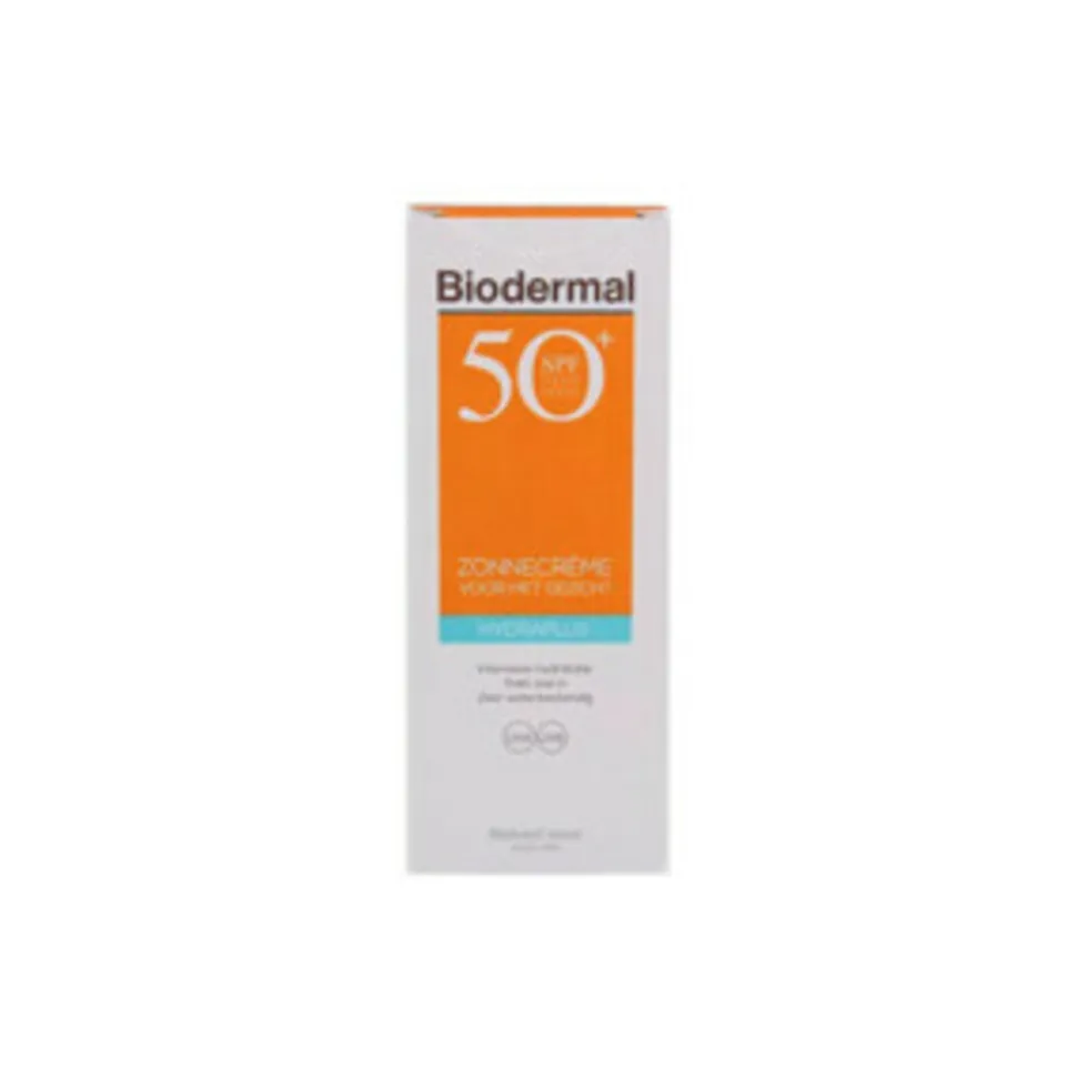 2x Biodermal Zonnecrème Gezicht Hydraplus SPF 50+ 50 ml