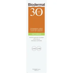 2x Biodermal Zonnefluïde Gezicht Matterend SPF 30 40 ml