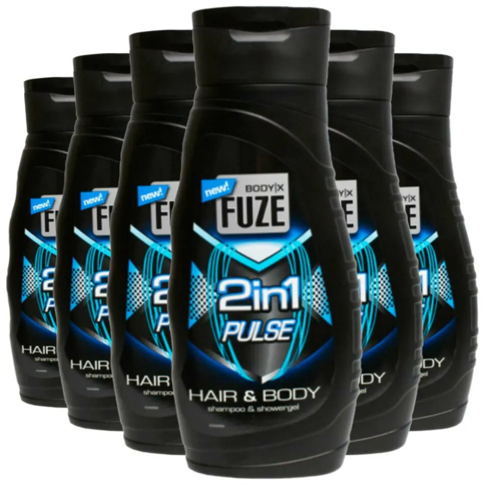 6x Body-X Fuze Douchegel Hair & Body Pulse 300 ml