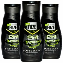 3x Body-X Fuze Douchegel Hair & Body Active 300 ml