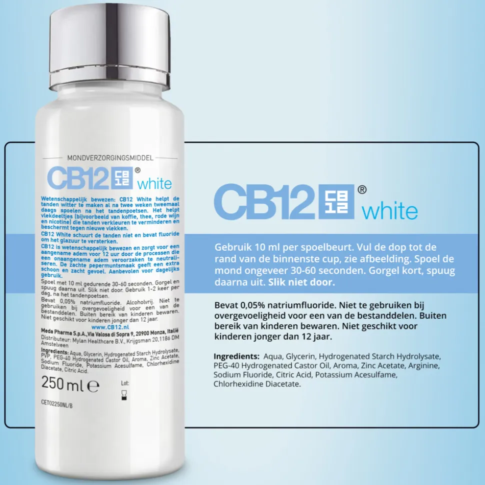 2x CB12 Mondwater White 250 ml