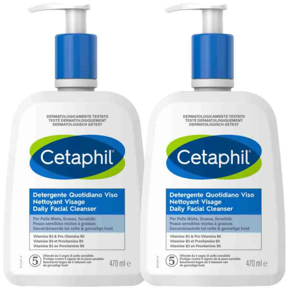 2x Cetaphil Daily Facial Cleanser 470 ml