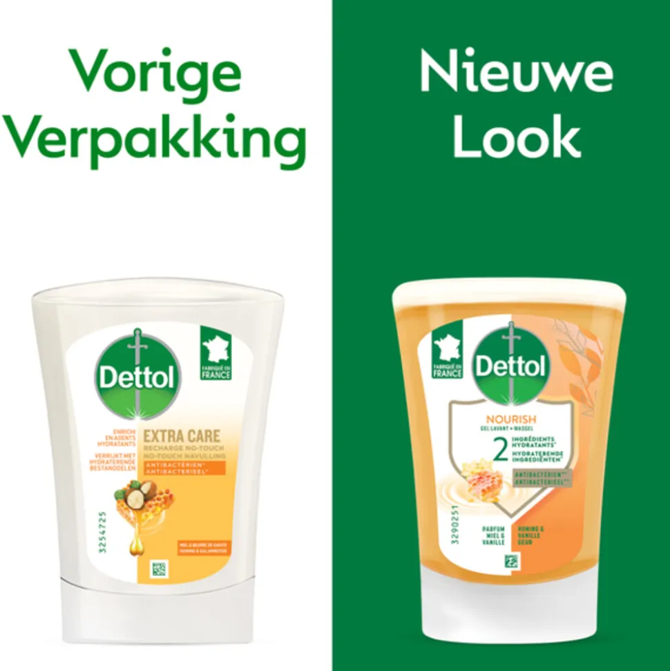 3x Dettol No-Touch Handzeep Refill Extra Care Honey & Sheabutter 250 ml