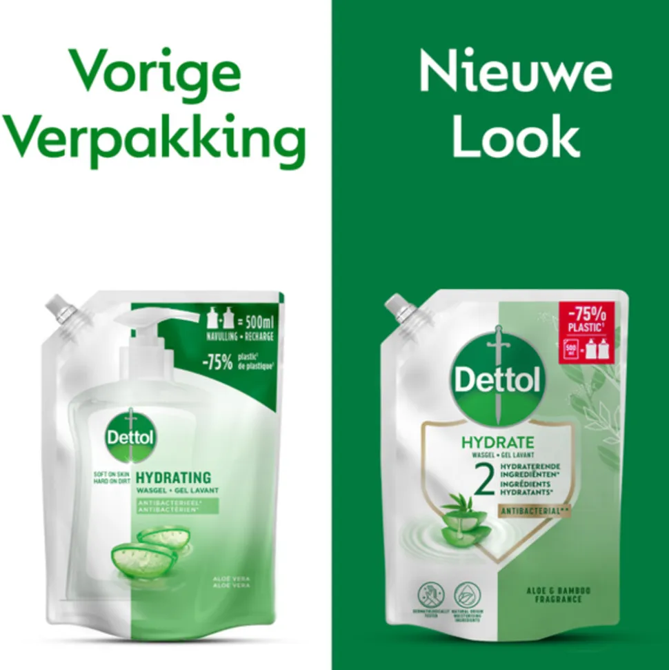 6x Dettol Refill Handzeep Hydrating Aloe Vera 500 ml
