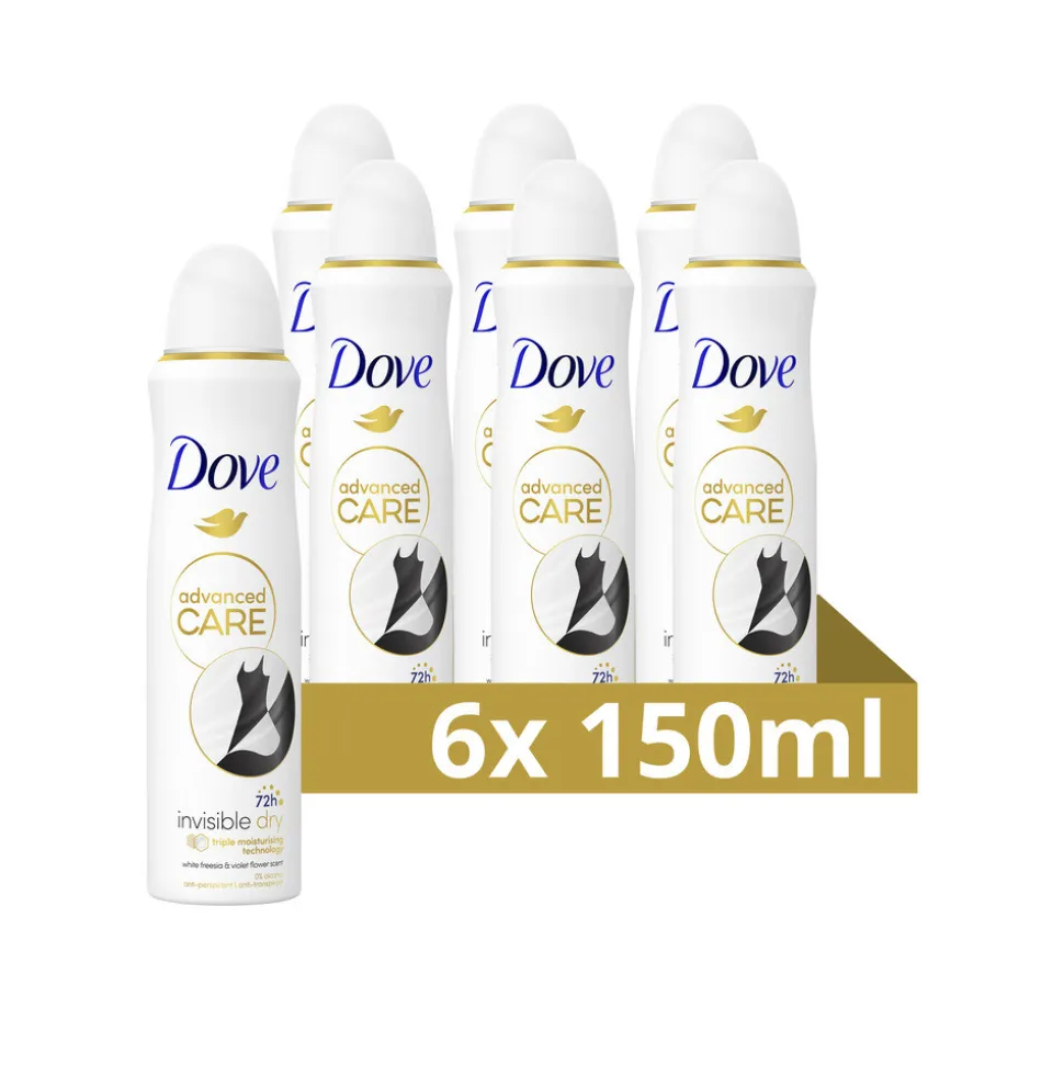 6x Dove Deodorant Spray Invisible Dry 150 ml