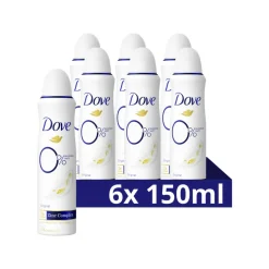 6x Dove Deodorant Spray 0% Original 150 ml