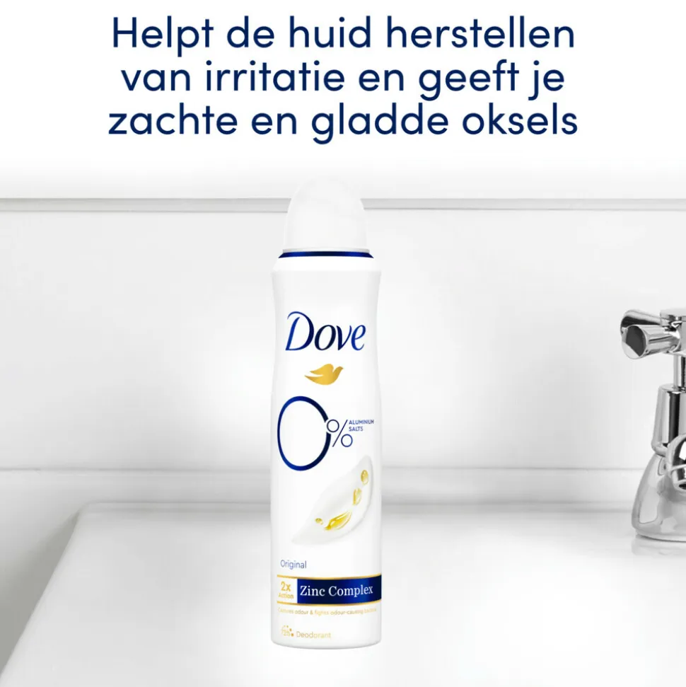 6x Dove Deodorant Spray 0% Original 150 ml