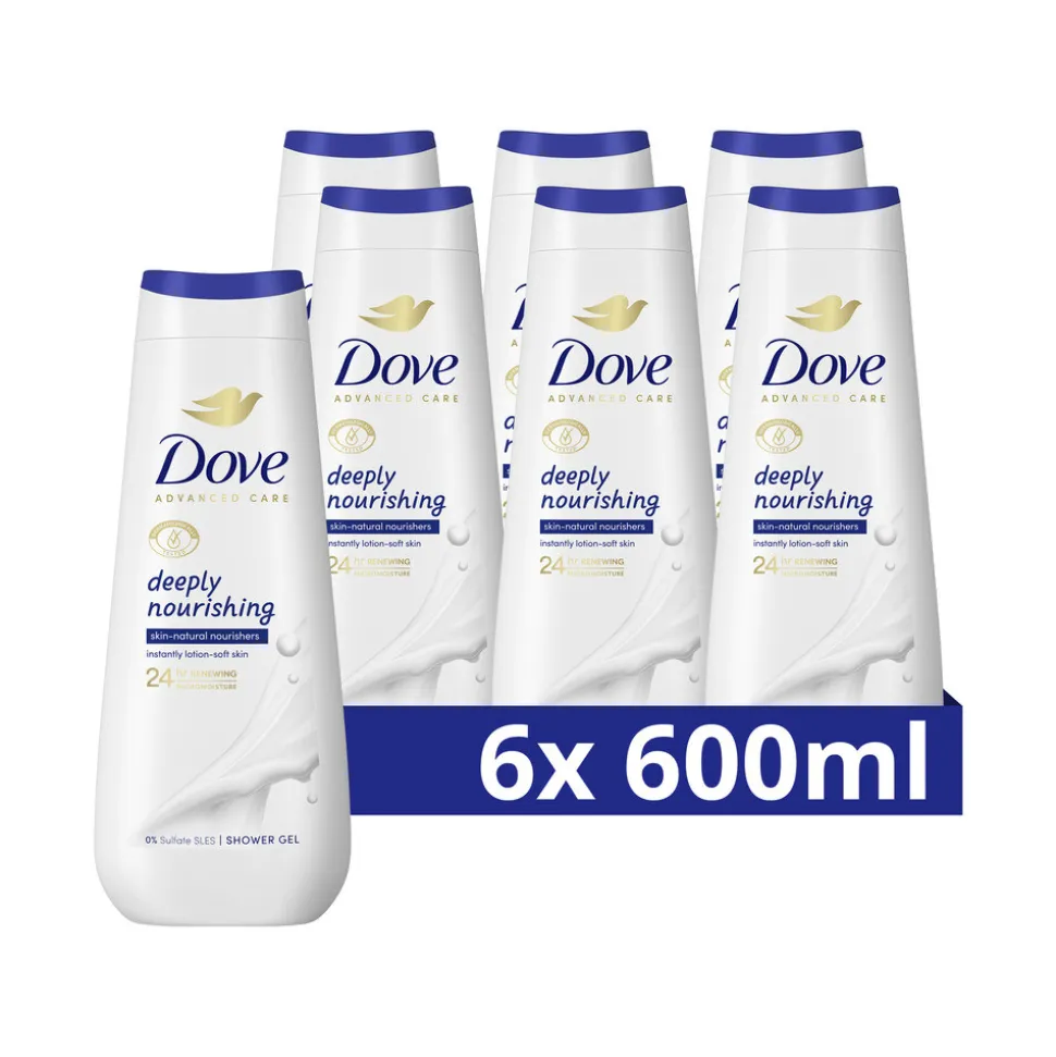 6x Dove Douchecrème Deeply Nourishing 600 ml