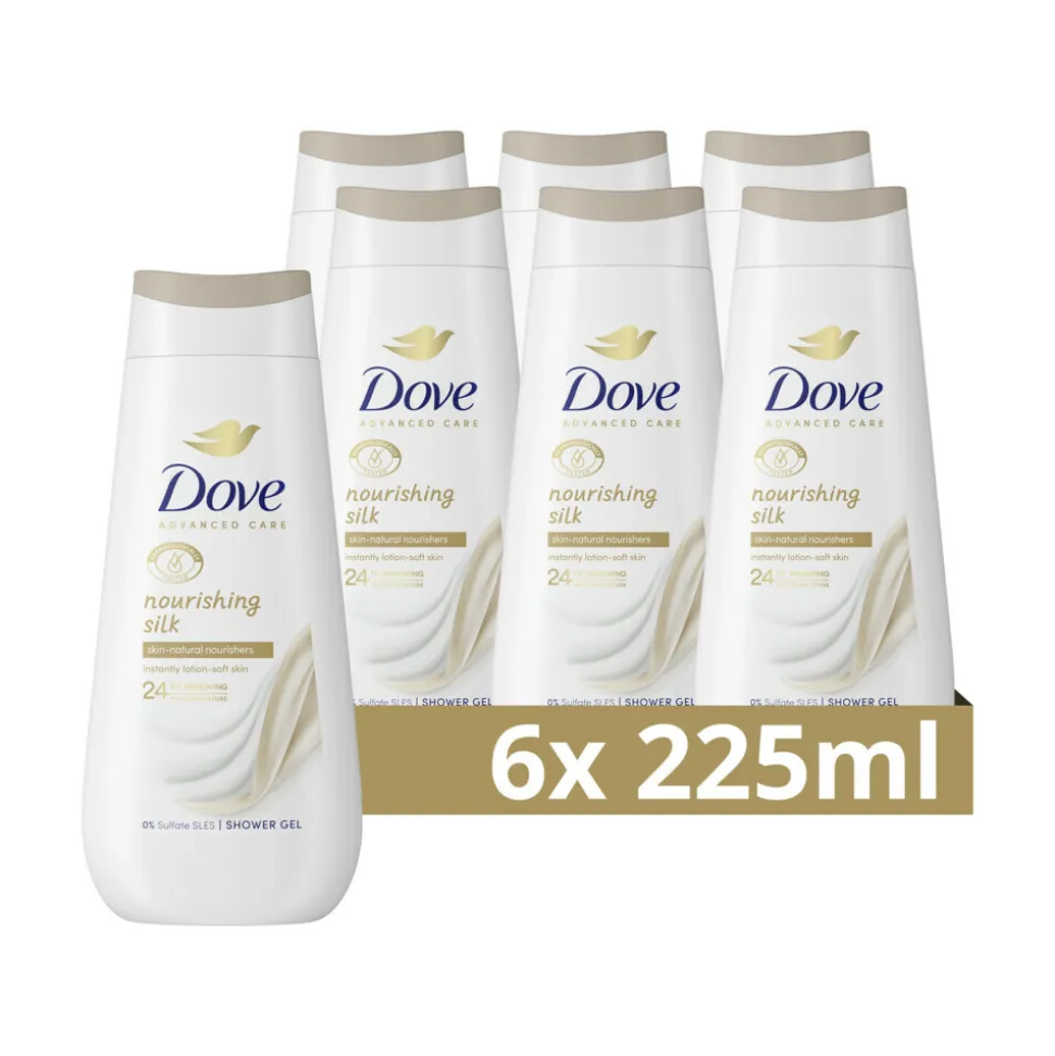 6x Dove Douchecrème Nourishing Silk 225 ml