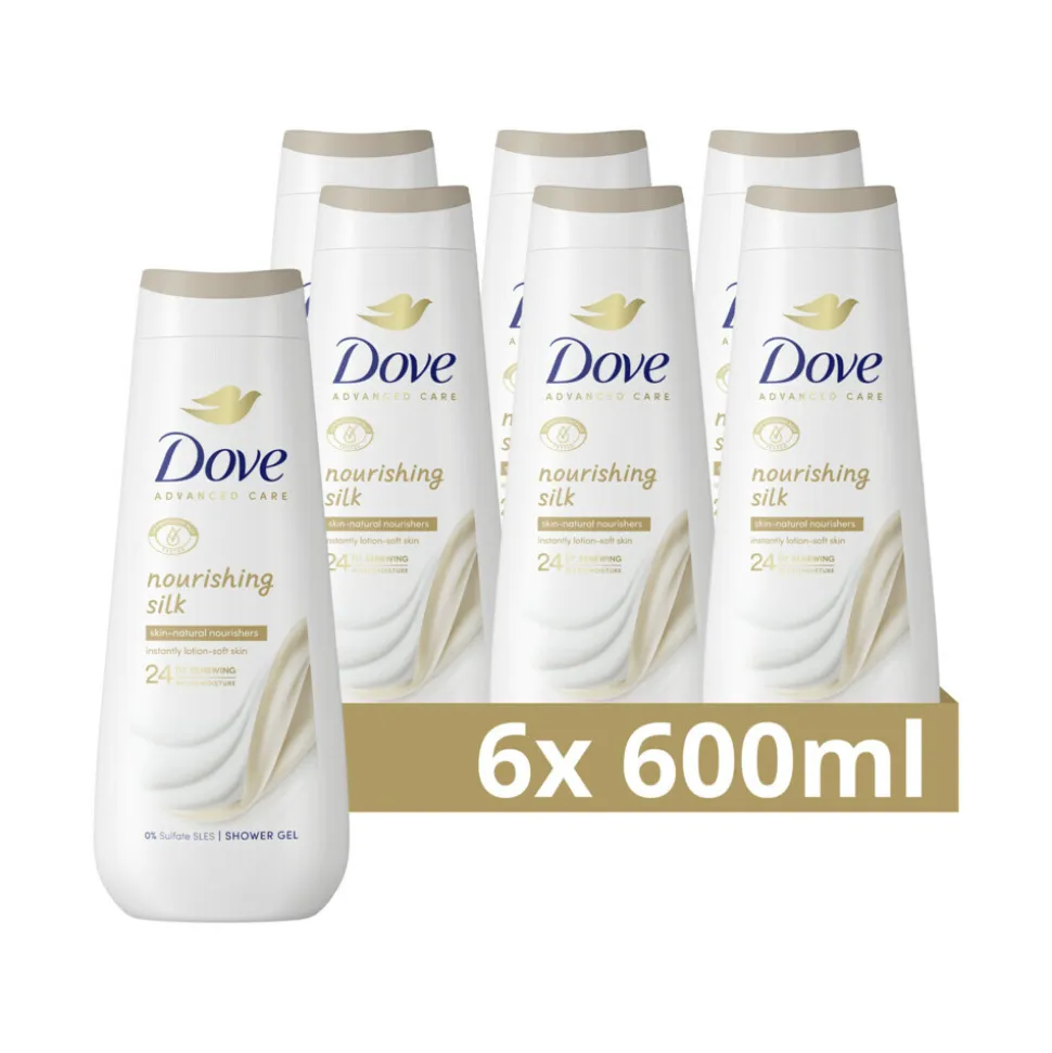 6x Dove Douchecrème Nourishing Silk 600 ml