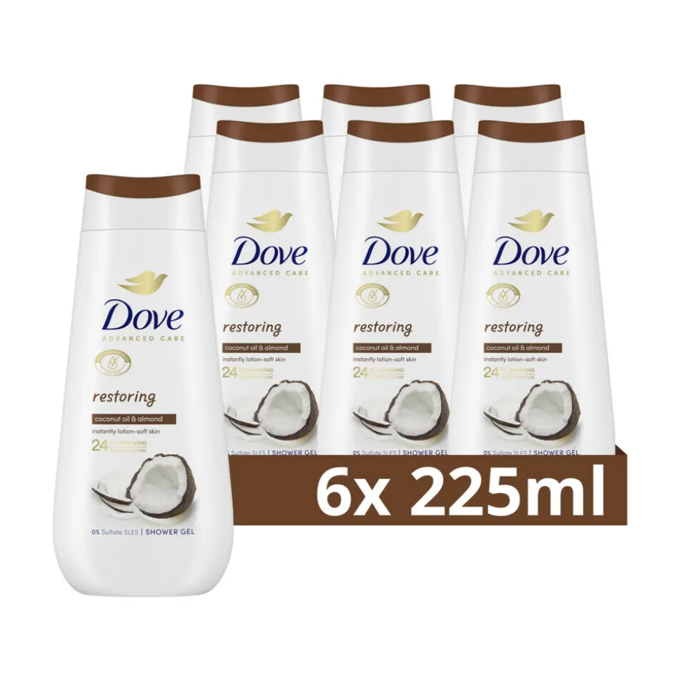 6x Dove Douchecrème Restoring 225 ml
