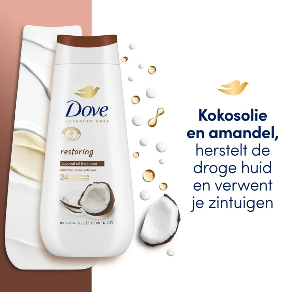6x Dove Douchecrème Restoring 225 ml