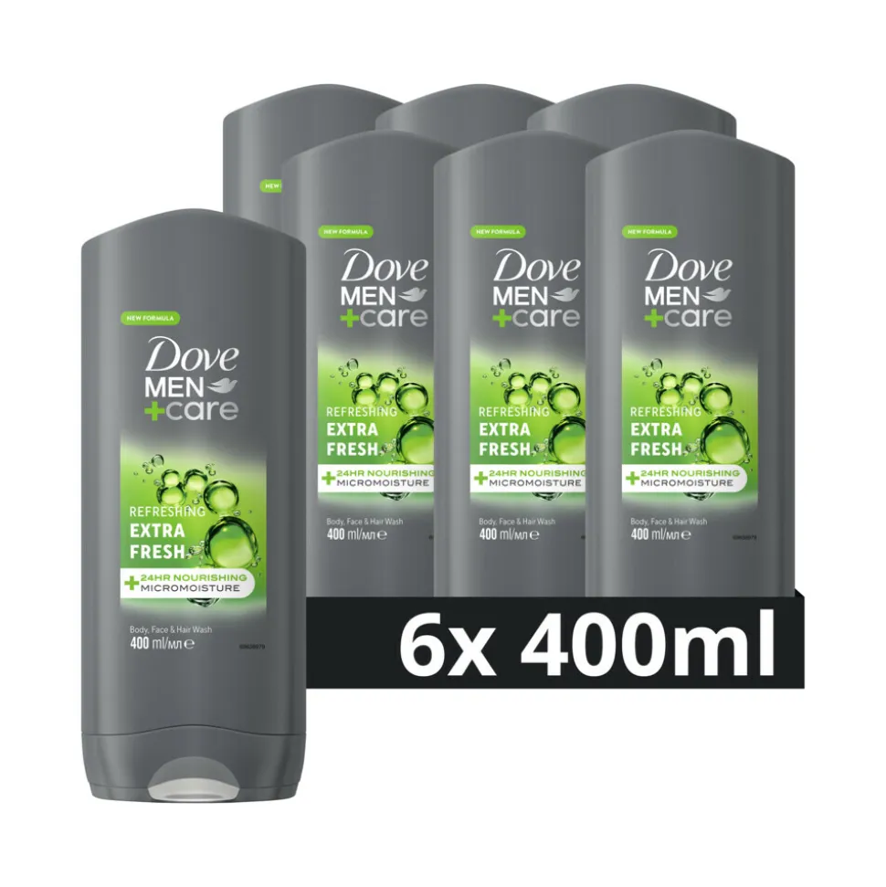 6x Dove Douchegel Men+ Care Extra Fresh 400 ml