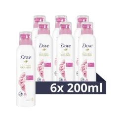 6x Dove Shower Foam Rose Oil 200 ml