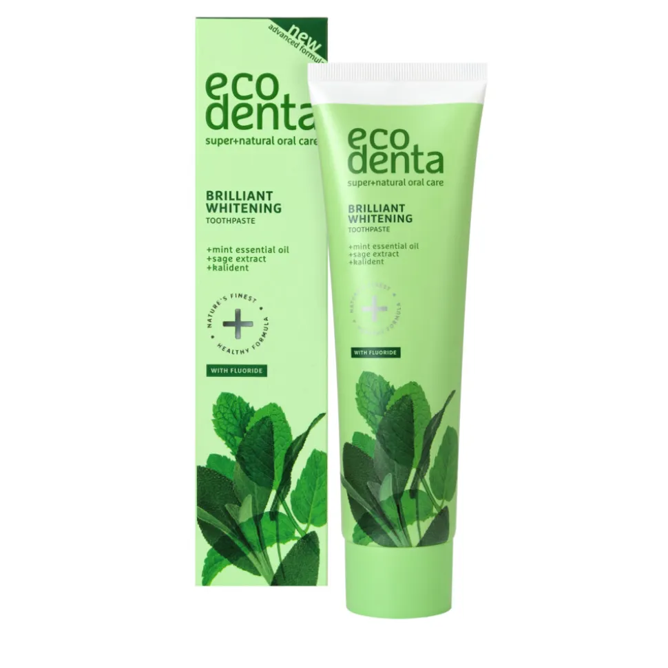4x Ecodenta Tandpasta Whitening Muntolie & Salie-extract 100 ml