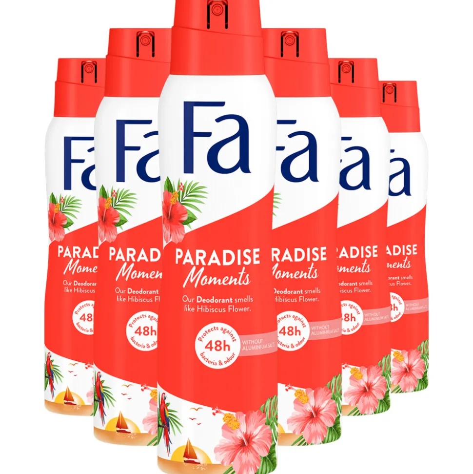 6x Fa Deodorant Spray Paradise Moments 150 ml