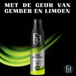 6x Fa Men Deodorant Spray Sport Energy Boost 150 ml