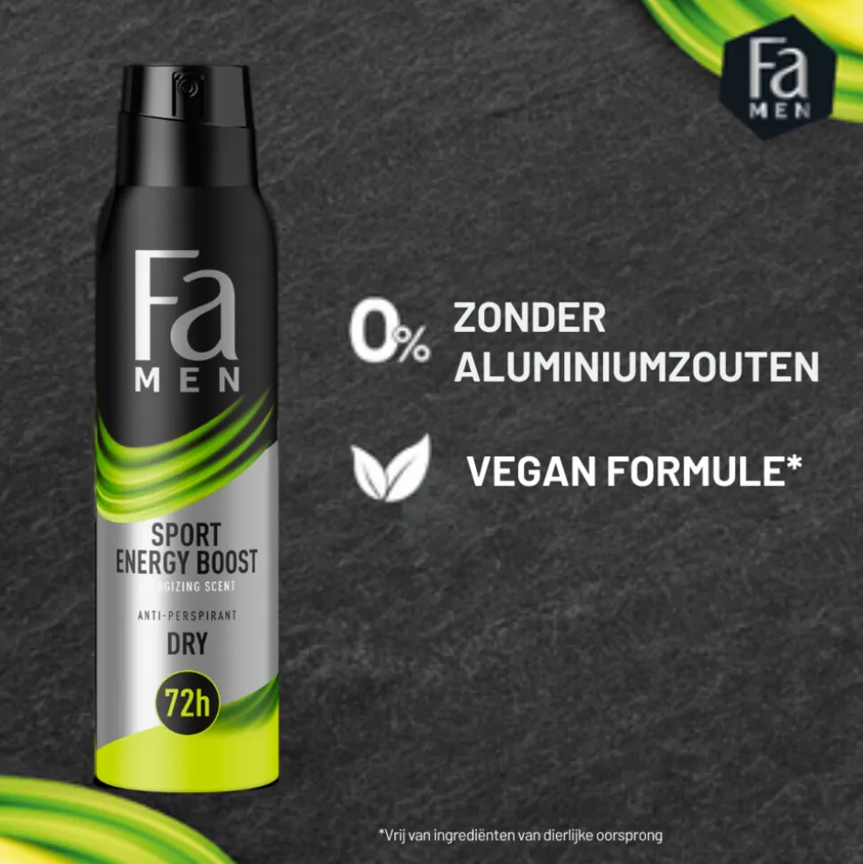 6x Fa Men Deodorant Spray Sport Energy Boost 150 ml
