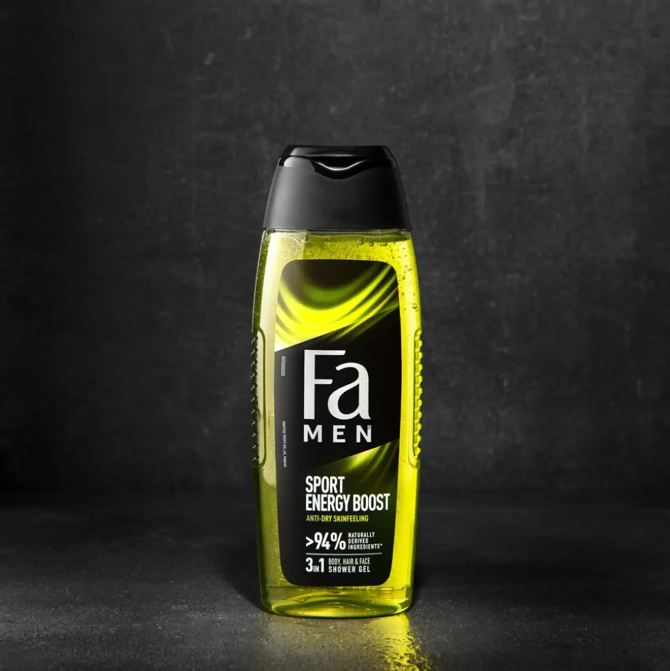 6x Fa Men Douchegel en Shampoo Sport Energy Boost 250 ml