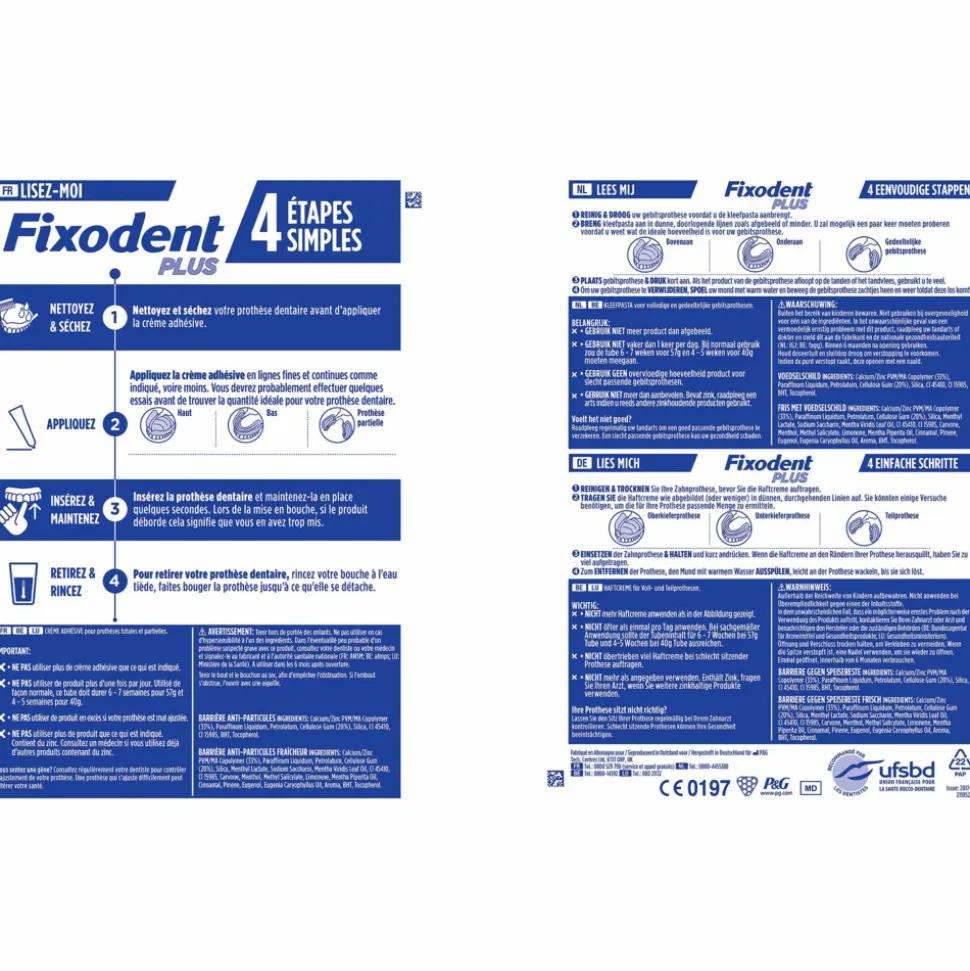 6x Fixodent Kleefpasta Plus 40 gr