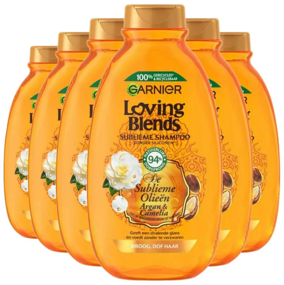 6x Garnier Loving Blends Argan- en Cameliaolie Shampoo 300 ml