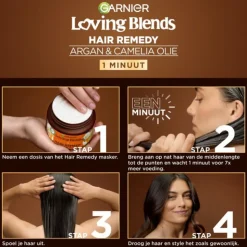 6x Garnier Loving Blends Argan- en Cameliaolie Haarmasker 340 ml