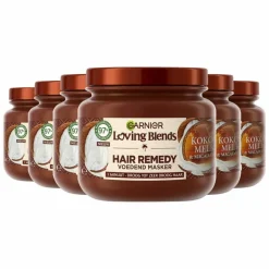 6x Garnier Loving Blends Kokosmelk en Macadamia Haarmasker 340 ml