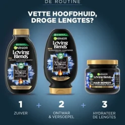 6x Garnier Loving Blends Magnetic Charcoal Haarmasker 340 ml