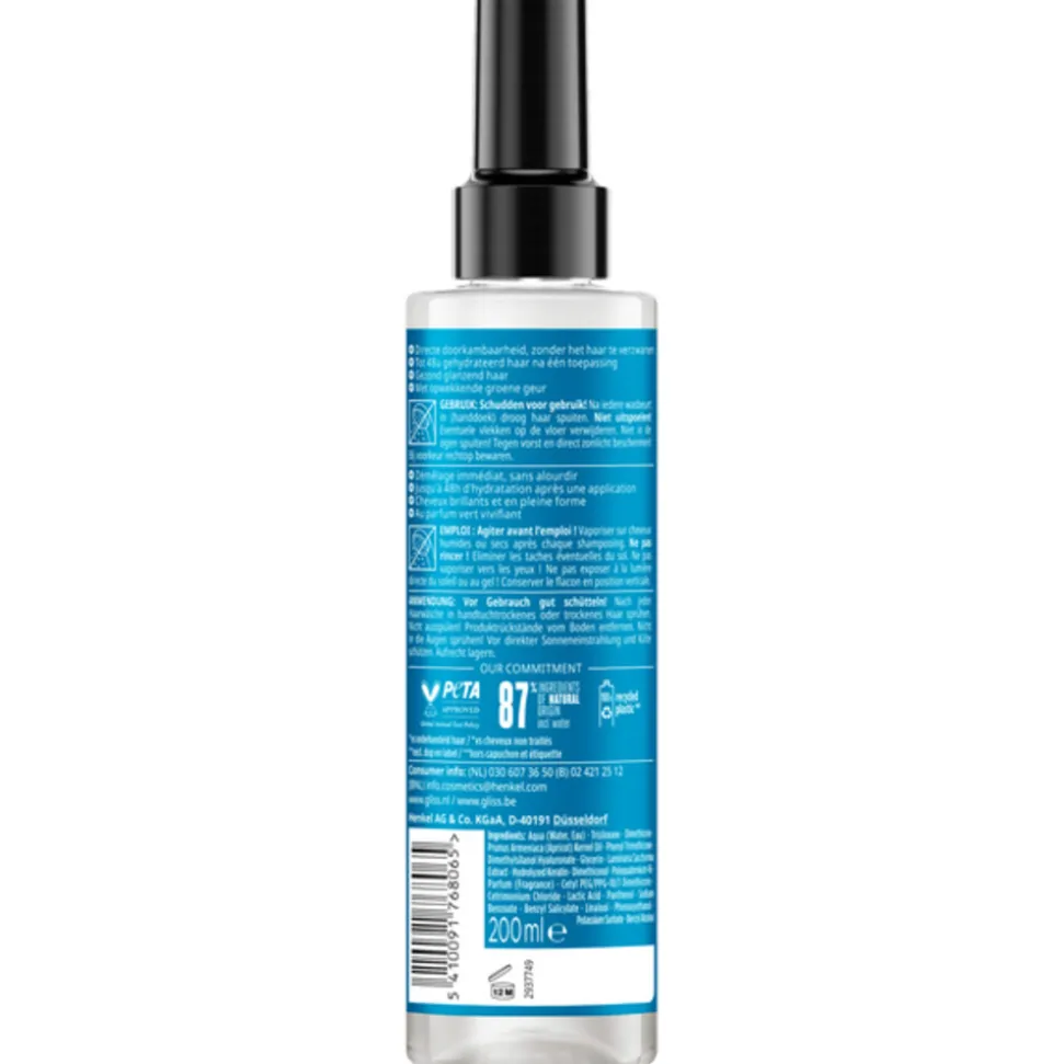 6x Gliss Aqua Revive Anti-Klit Spray 200 ml