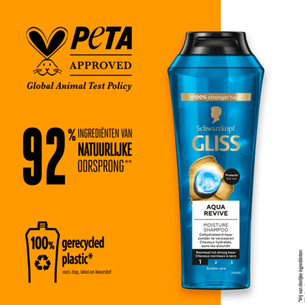 6x Gliss Aqua Revive Shampoo 250 ml