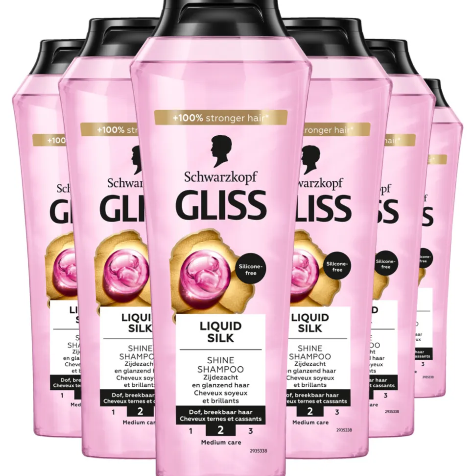6x Gliss Shampoo Liquid Silk 250 ml