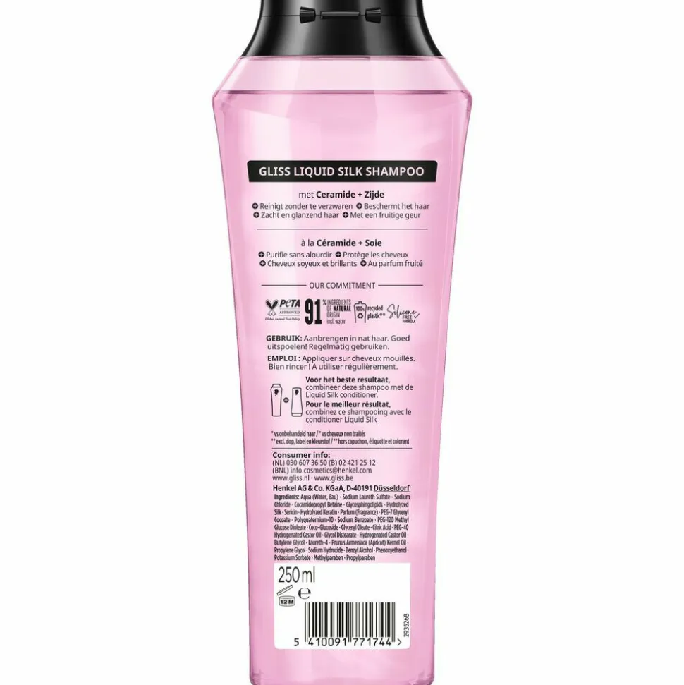 6x Gliss Shampoo Liquid Silk 250 ml