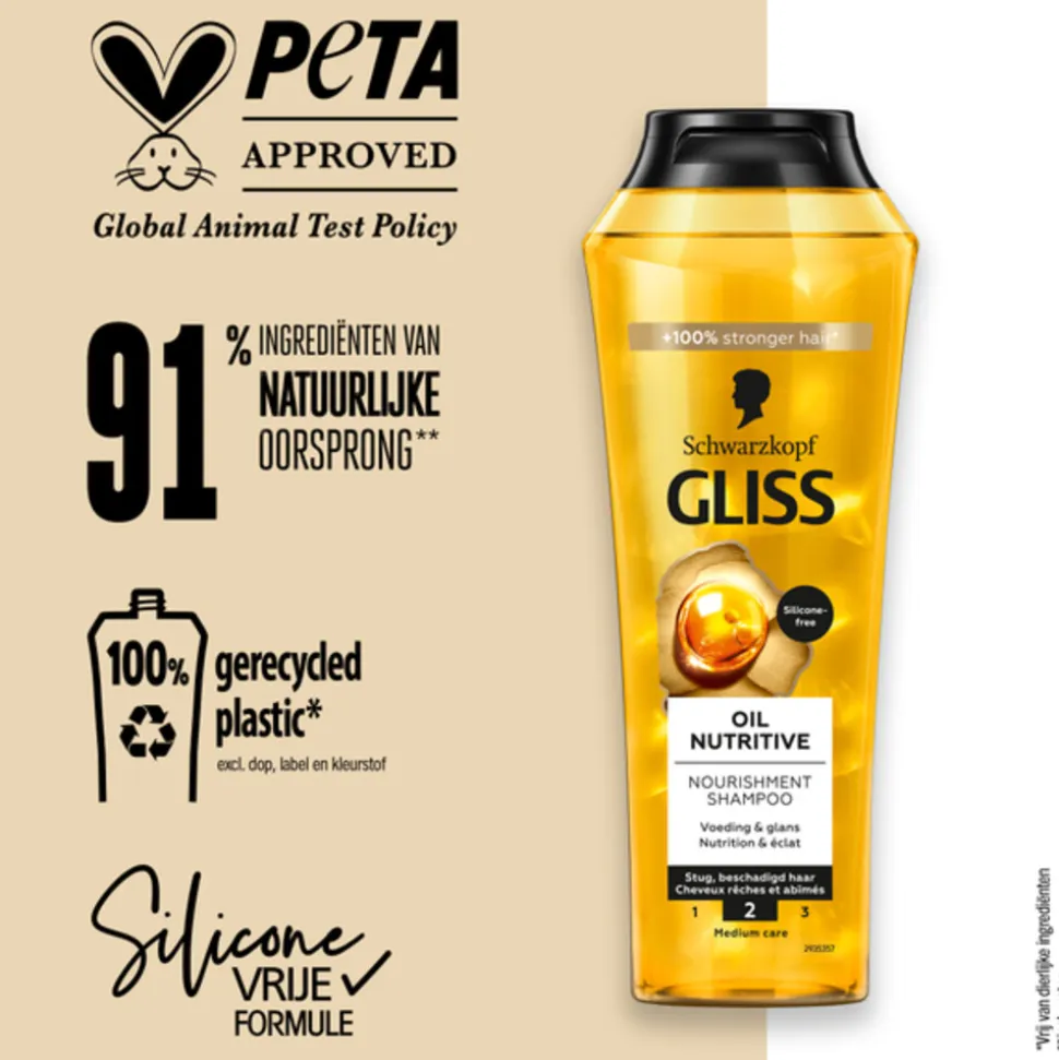 6x Gliss Shampoo Oil Nutritive 250 ml