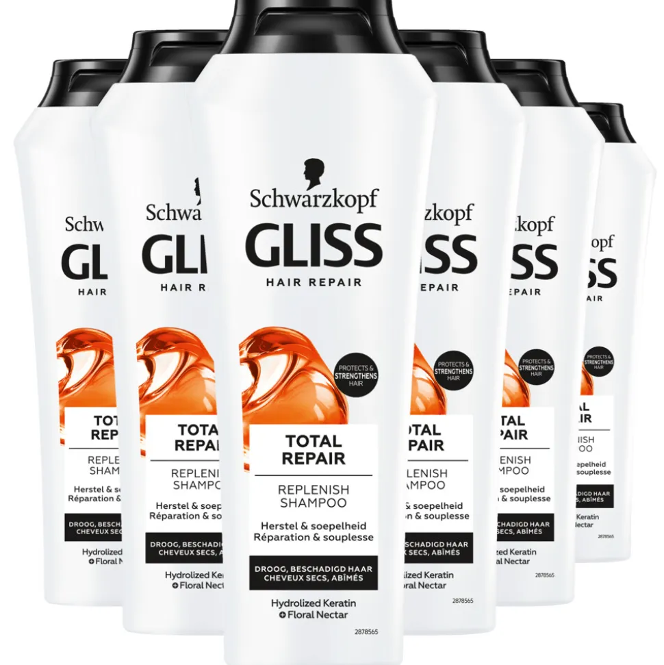 6x Gliss Shampoo Total Repair 250 ml
