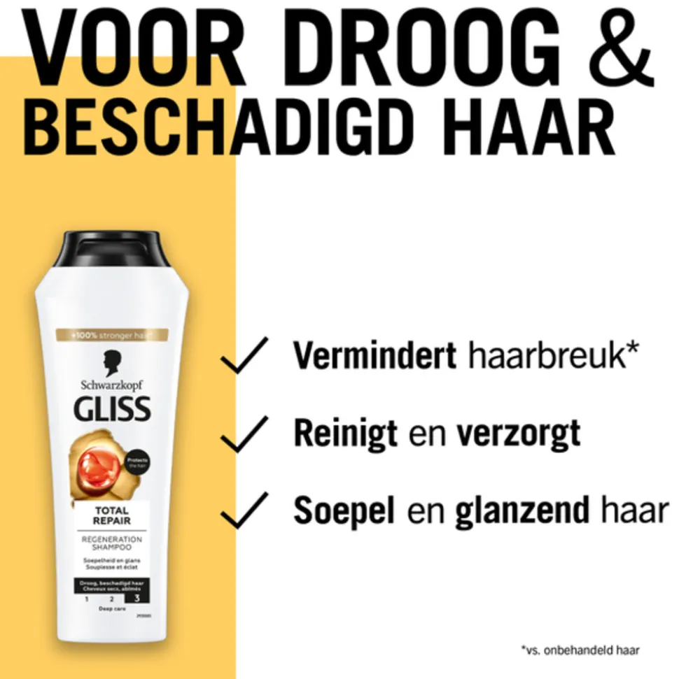 6x Gliss Shampoo Total Repair 250 ml