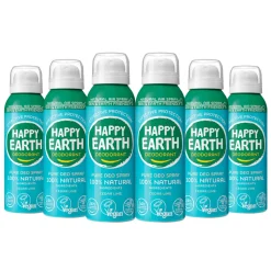 6x Happy Earth 100% Natuurlijke Deodorant Natural Air Spray Cedar Lime 100 ml